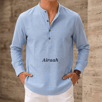Men's Cotton Kurta ( Sky Blue Step )