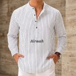 Men's Cotton Kurta (White Step)