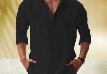Men's Cotton Kurta (Black)