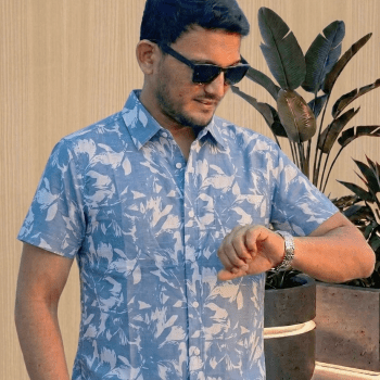 Casual summer half sleeve printed shirt